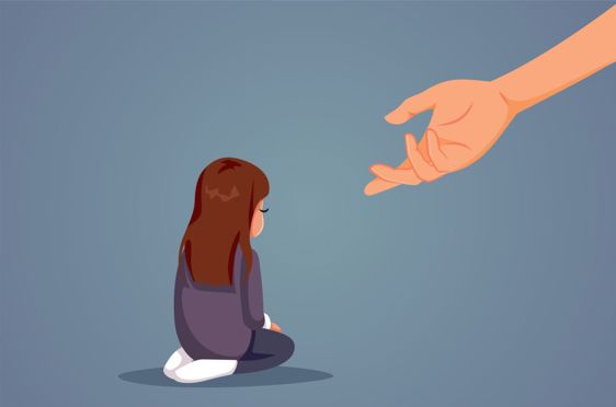 a man's head and hand